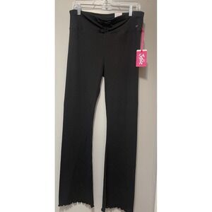 Justice Black Flare Cotton Blend Pants Xl +16/18 31 " Inseam NWT Lightweight